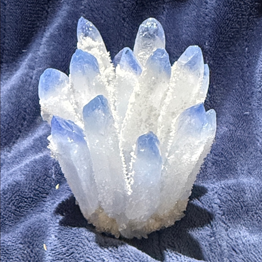 Clear Blue-Tipped Quartz Cluster - Picture 6 of 9